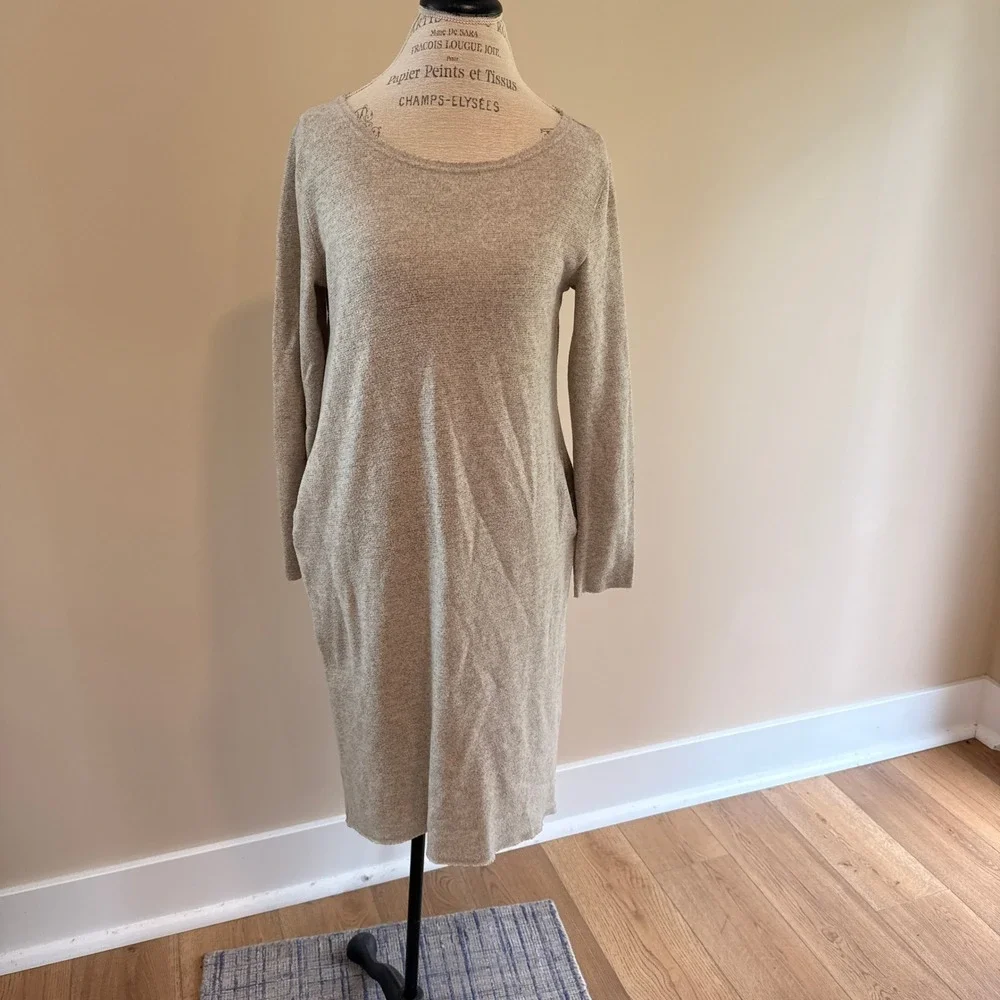 Moth Women's Oatmeal Long Sleeve Sweater Midi Dress Size S